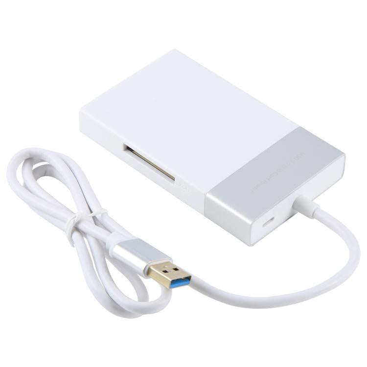 6 In 1 Multi-function Dual USB 3.0 + XQD + CF + TF + SD Card Reader, 6 In 1 (Silver), 6 In 1