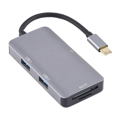 5 In 1 Dual USB 3.0 + CF + TF + SD Multi-function USB-C OTG Card Reader, 5 In 1 USB-C OTG