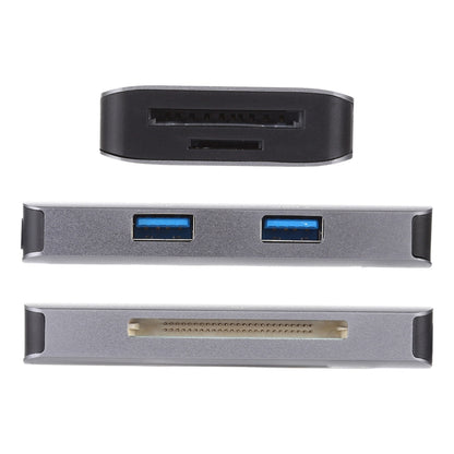 5 In 1 Dual USB 3.0 + CF + TF + SD Multi-function USB-C OTG Card Reader, 5 In 1 USB-C OTG