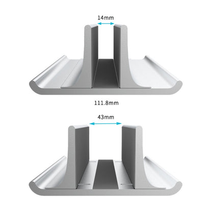 Universal Portable Aluminum Alloy Single Slot Width Adjustable Laptop Vertical Radiating Storage Stand Base, Single Slot Black