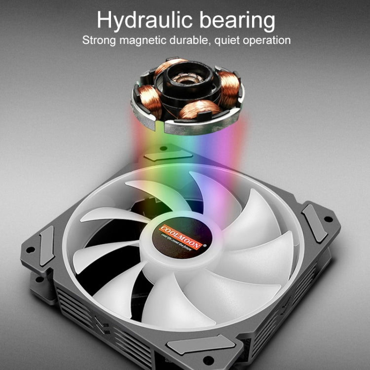COOLMOON 12 Single Color RGB Light Remote Control Radiator Computer Case Cooler, CM-JOY-B