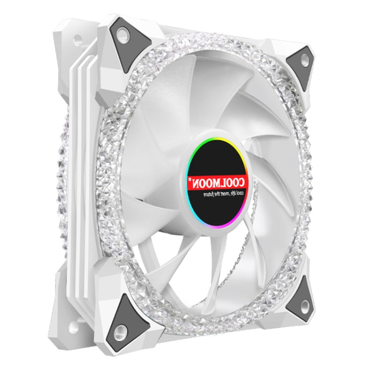 COOLMOON AS2 PWM Controlled Cooling Fan 12CM Dual-aperture Computer Water Cooling ARGB Chassis Fan, CM-AS2