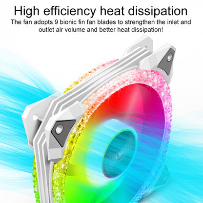 COOLMOON AS2 PWM Controlled Cooling Fan 12CM Dual-aperture Computer Water Cooling ARGB Chassis Fan, CM-AS2