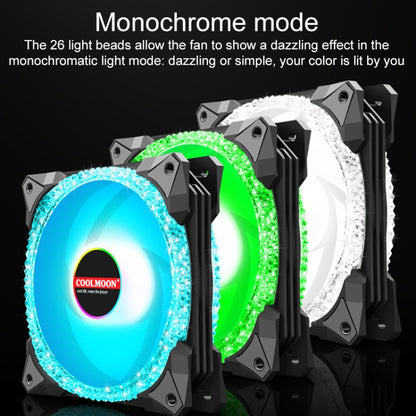 COOLMOON AS2 PWM Controlled Cooling Fan 12CM Dual-aperture Computer Water Cooling ARGB Chassis Fan, CM-AS2