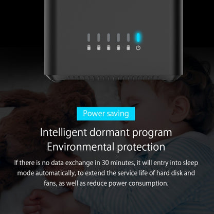 ORICO DS500C3 3.5 inch 5 Bay Magnetic-type USB-C / Type-C Hard Drive Enclosure with Blue LED Indicator, USB Type-C