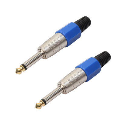 2 PCS 6.35 Gold-plating Mono Microphone Audio Plug, 2 PCS