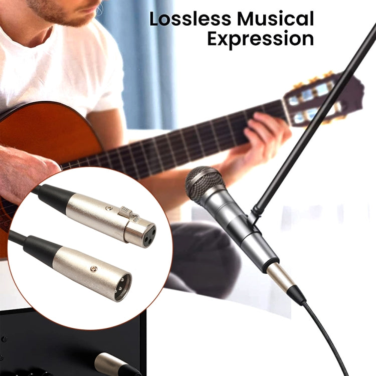 1m 3-Pin XLR Male to XLR Female MIC Shielded Cable Microphone Audio Cord, Length: 1m