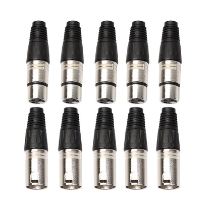 5 Pairs 3 Pin XLR Plug Male + Female Jack Mic Jack Plug Socket Connector, 5 Pairs