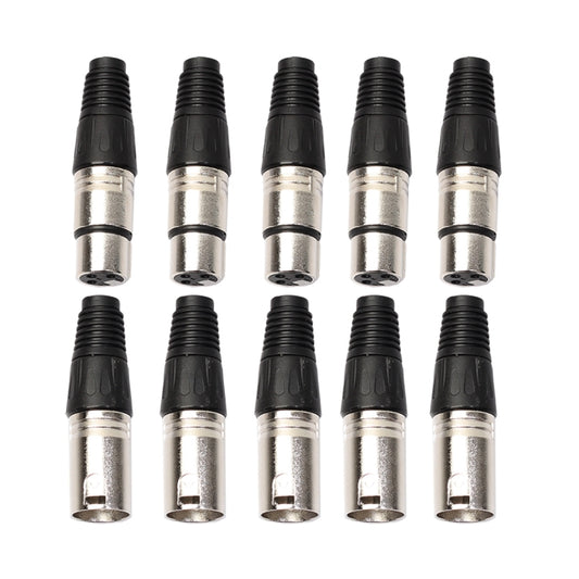 5 Pairs 3 Pin XLR Plug Male + Female Jack Mic Jack Plug Socket Connector, 5 Pairs