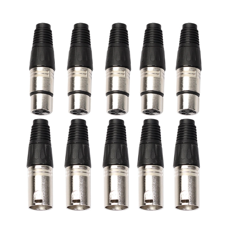 5 Pairs 3 Pin XLR Plug Male + Female Jack Mic Jack Plug Socket Connector, 5 Pairs