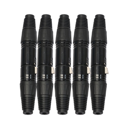 5 Pairs Black 3 Pin XLR Audio Cable Connector Male and Female, 5 Pairs