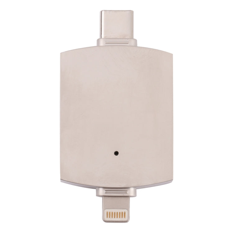 4 In 1 Type-C / USB-C + 8 Pin + Dual USB Multi-function Adapter with Dual OTG Function, 4 In 1