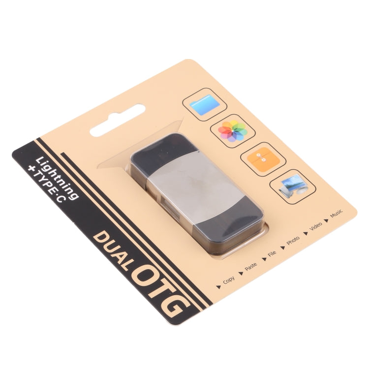 4 In 1 Type-C / USB-C + 8 Pin + Dual USB Multi-function Adapter with Dual OTG Function, 4 In 1