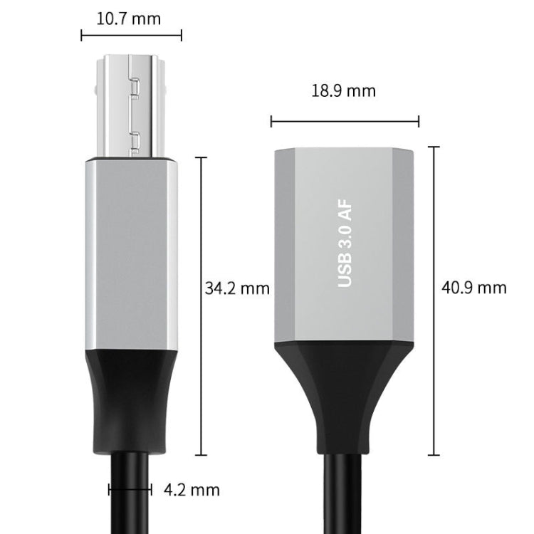 USB-C / Type-C 3.1 to USB 3.0 Male Square Port Printer Data Transmission Extension Cable, Length:1.2m, Type-C 3.1 to USB 3.0 Male, 0.5m
