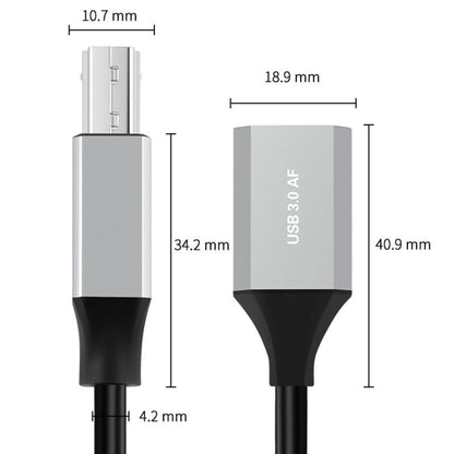 USB-C / Type-C 3.1 to USB 3.0 Male Square Port Printer Data Transmission Extension Cable, Length:1.2m, Type-C 3.1 to USB 3.0 Male, 0.5m