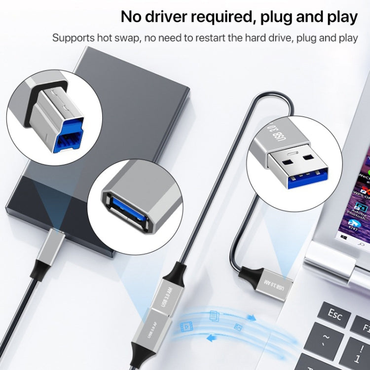 USB-C / Type-C 3.1 to USB 3.0 Male Square Port Printer Data Transmission Extension Cable, Length:1.2m, Type-C 3.1 to USB 3.0 Male, 0.5m