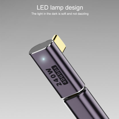 240W USB-C/Type-C Female to USB-C/Type-C Female 40Gbps Stereo Bend Adapter with Light, Stereo Bend Adapter