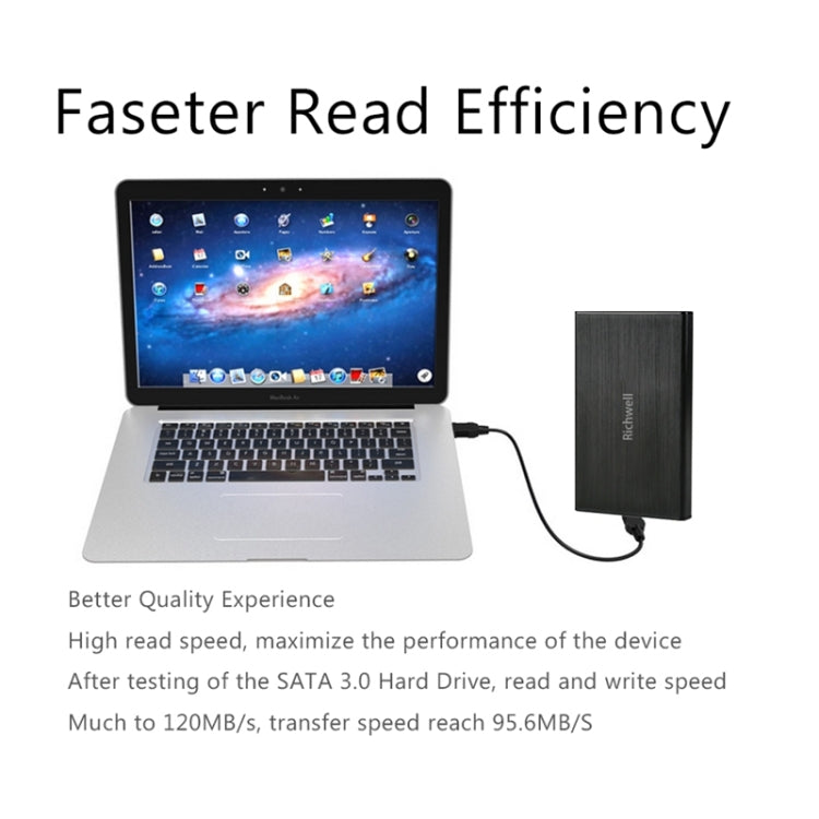 Richwell SATA R23-SATA-2TB 2TB 2.5 inch USB3.0 Interface Mobile Hard Disk Drive, 2TB