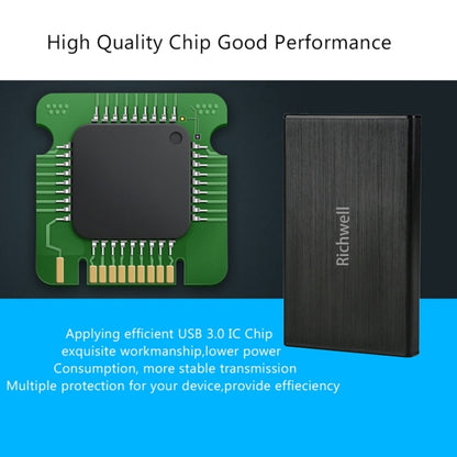 Richwell SATA R23-SATA-250GB 250GB 2.5 inch USB3.0 Interface Mobile Hard Disk Drive, 250GB