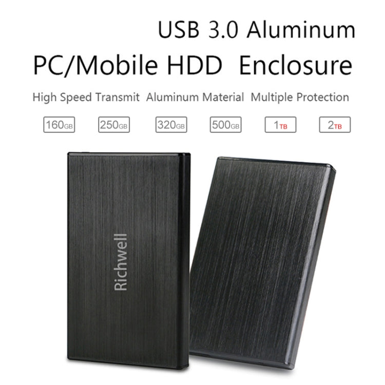 Richwell SATA R23-SATA-320GB 320GB 2.5 inch USB3.0 Interface Mobile Hard Disk Drive, 320GB