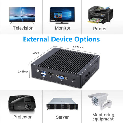 K660G4 Windows and Linux System Mini PC without Memory & SSD & WiFi, Intel Celeron Processor N2840 Quad-Core 2M Cache,1.83GHz, up to 2.25GHz, without Memory