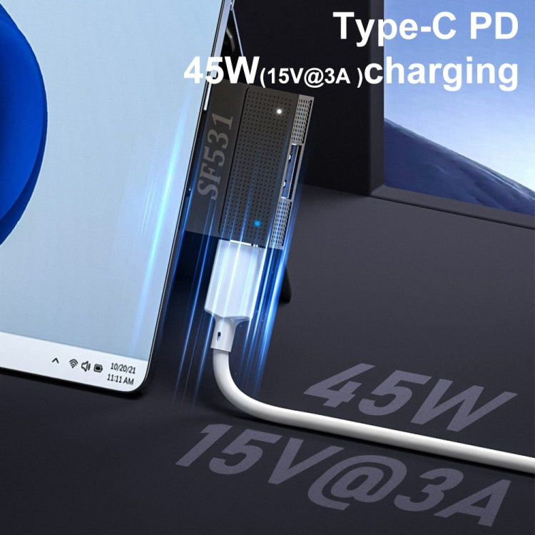 SF532 For Microsoft Surface 40 Pin to USB3.1 / Type-C Female Adapter Extended Dock, SF532
