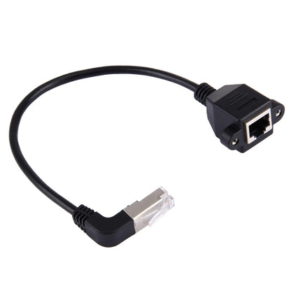 30cm RJ45 Male Bent Upward to RJ45 Female LAN Extension Cable, 30cm RJ45 Male Bent Upward