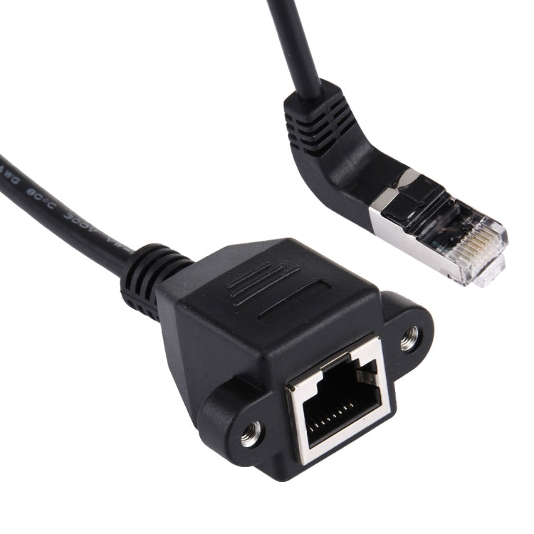30cm RJ45 Male Bent Upward to RJ45 Female LAN Extension Cable, 30cm RJ45 Male Bent Upward