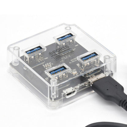 USB2.0 4 in 1 Multifunctional Desktop Square Transparent HUB, USB2.0