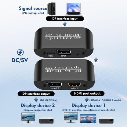 NK-W60 DP DisplayPort To HDMI, DP DisplayPort Splitter MST / SST Monitor Switcher, NK-W60