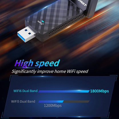 COMFAST C-952AX V2 1800Mbps Dual Band Wireless Network Card WiFi6 USB Adapter, CF-952AX V2