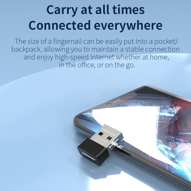 COMFAST CF-940AX 300Mbps 2.4GHz WiFi6 Mini USB Network Adapter, CF-940AX