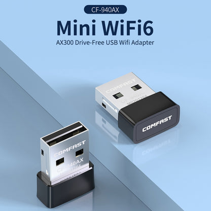 COMFAST CF-940AX 300Mbps 2.4GHz WiFi6 Mini USB Network Adapter, CF-940AX
