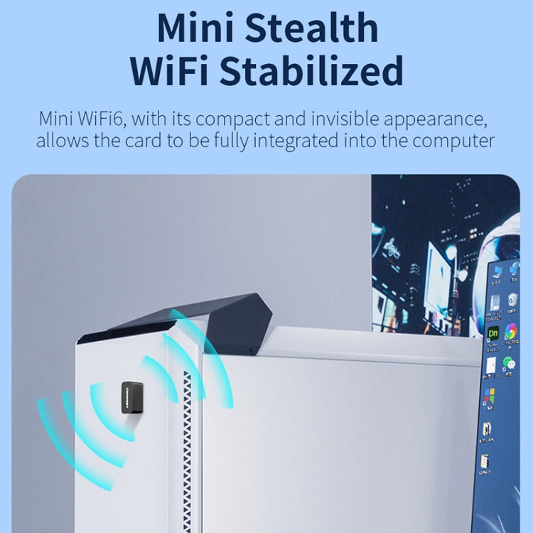 COMFAST CF-940AX 300Mbps 2.4GHz WiFi6 Mini USB Network Adapter, CF-940AX