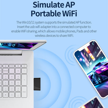 COMFAST CF-940AX 300Mbps 2.4GHz WiFi6 Mini USB Network Adapter, CF-940AX