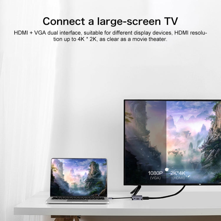 Lenovo C06 6 In 1 Type-C / USB-C to HDMI / VGA Universal Converter Docking Station, C06