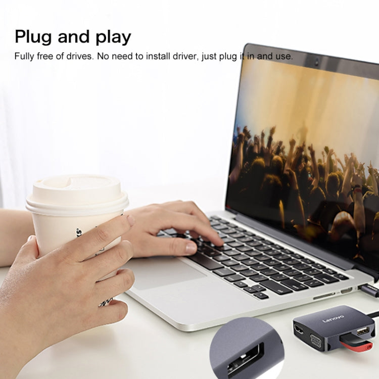 Lenovo C06 6 In 1 Type-C / USB-C to HDMI / VGA Universal Converter Docking Station, C06