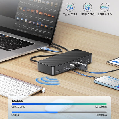 ORICO DKA20-BK-BP 10Gbps 20 in 1 Type-C 3.0 HUB Docking Station, DKA20-BK-BP, EU Plug, DKA20-BK-BP, UK Plug, DKA20-BK-BP, US Plug