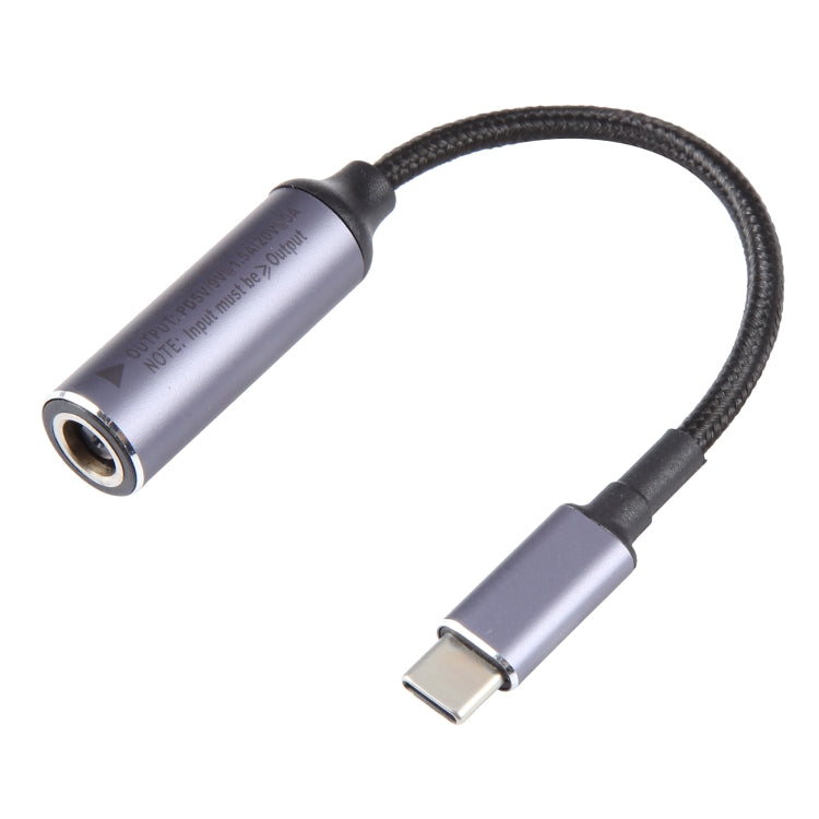 USB-C / Type-C Male to 7.9x0.9mm Female Nylon Braided Adapter Cable, 7.9x0.9mm