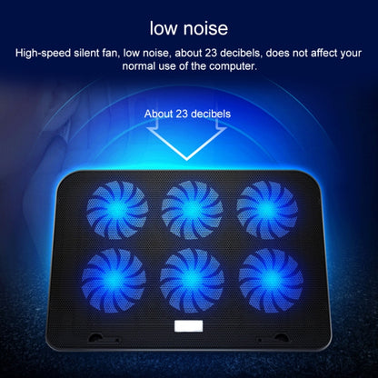 ICE COOREL Notebook Computer Base Silent Six-fan Cooling Holder Heat Sink, Style: Ordinary, Style: Ordinary