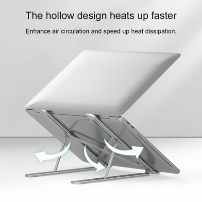 Portable Adjustable Laptop Stand Desktop Lifting Height Increase Rack Folding Heat Dissipation Holder, Style: Ordinary, Style: Ordinary(Grey), Style: Ordinary(Silver)