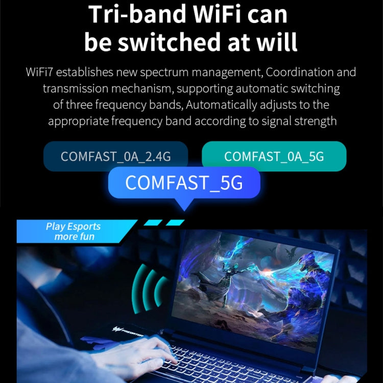 COMFAST CF-BE200-M WiFi7 BT5.4 Tri-Band Wireless Network Adapter M.2 Network WiFi Module, CF-BE200-M