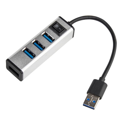 USB to 4 USB 3.0 Ports Aluminum Alloy HUB with Switch, USB