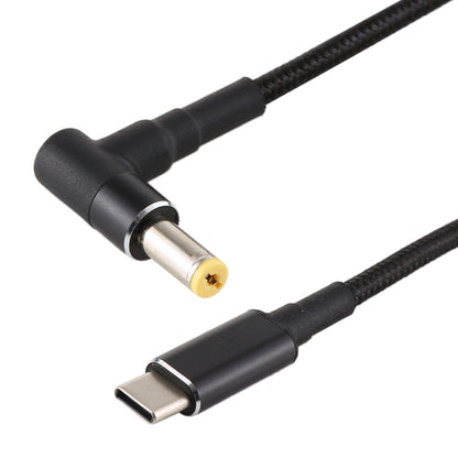 PD 100W 5.5 x 1.7mm Male Elbow to USB-C / Type-C Male Nylon Weave Power Charge Cable, Cable Length: 1.7m, 5.5x1.7mm to Type-C