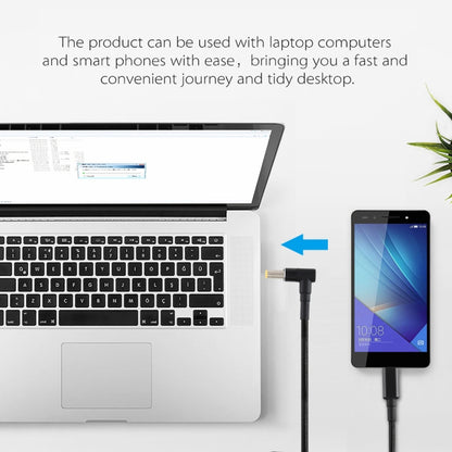 PD 100W 5.5 x 1.7mm Male Elbow to USB-C / Type-C Male Nylon Weave Power Charge Cable, Cable Length: 1.7m, 5.5x1.7mm to Type-C