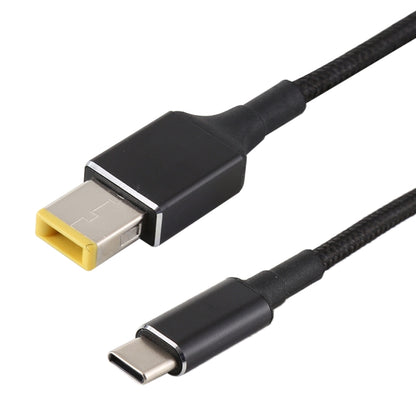 100W Big Square Male to USB-C / Type-C Male Nylon Weave Power Charge Cable for Lenovo, Cable Length: 1.7m, Big Square to Type-C