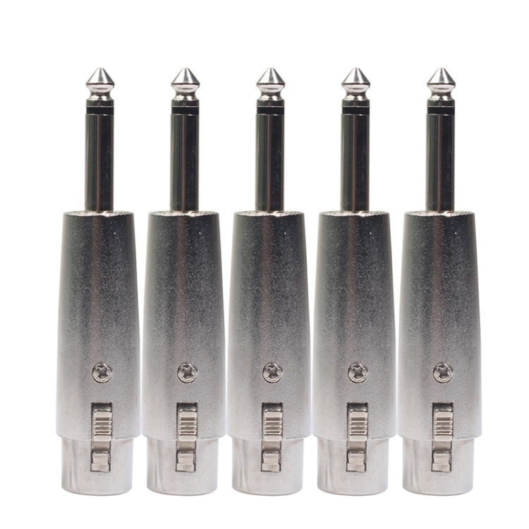 5 PCS LZ1167G 6.35mm Single Track Male Head to XRL Female Audio Adapter Plug (Black), LZ1167, LZ1167G