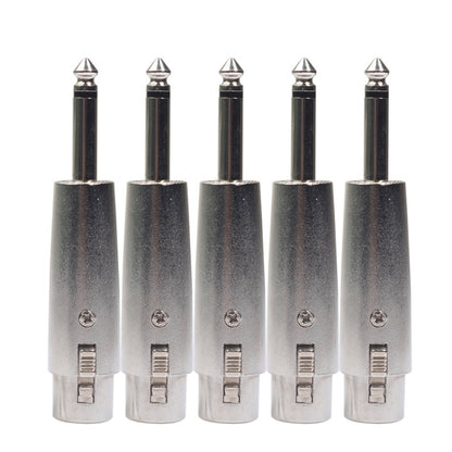 5 PCS LZ1167G 6.35mm Single Track Male Head to XRL Female Audio Adapter Plug (Black), LZ1167, LZ1167G