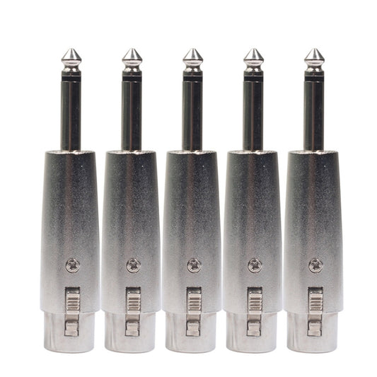 5 PCS LZ1167G 6.35mm Single Track Male Head to XRL Female Audio Adapter Plug (Black), LZ1167, LZ1167G