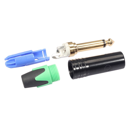 10 PCS TC202 6.35mm Gold-plated Mono Sound Welding Audio Adapter Plug